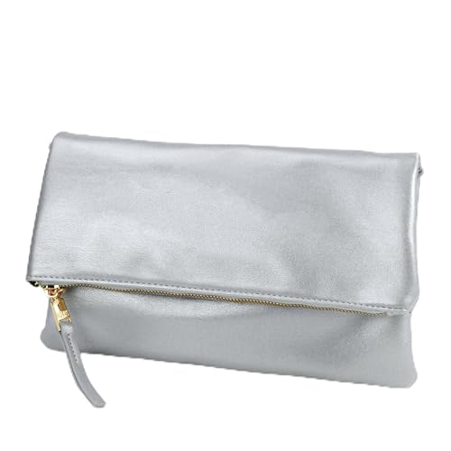 BOBXES Women Vegan Leather Envelope Foldover Clutch Chain Strap Crossbody Bag