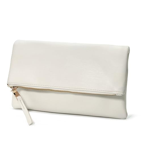 BOBXES Women Vegan Leather Envelope Foldover Clutch Chain Strap Crossbody Bag