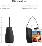 GBOBXES enuine Leather Bucket Bag for Women, Soft Pebbled Shoulder Bag