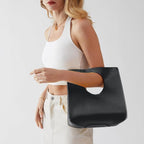 BOBXES Vintage Minimalist Soft PU Leather Small Tote Clutch Women Handbag