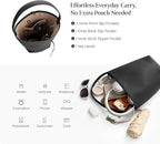 GBOBXES enuine Leather Bucket Bag for Women, Soft Pebbled Shoulder Bag