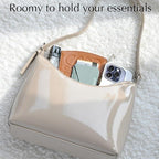 BOBXES Minimalist Faux Patent Leather Shoulder Bag Shiny Women Purse Y2K Style