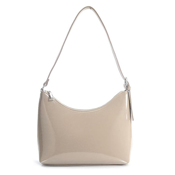 BOBXES Minimalist Faux Patent Leather Shoulder Bag Shiny Women Purse Y2K Style