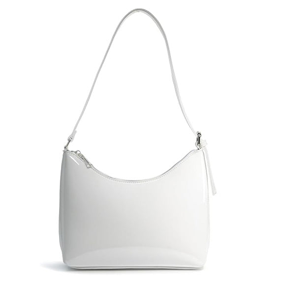 BOBXES Minimalist Faux Patent Leather Shoulder Bag Shiny Women Purse Y2K Style