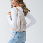 BOBXES Women Vegan Leather Sling Bag Fanny Pack Adjustable‑Strap Travel Chest Bag