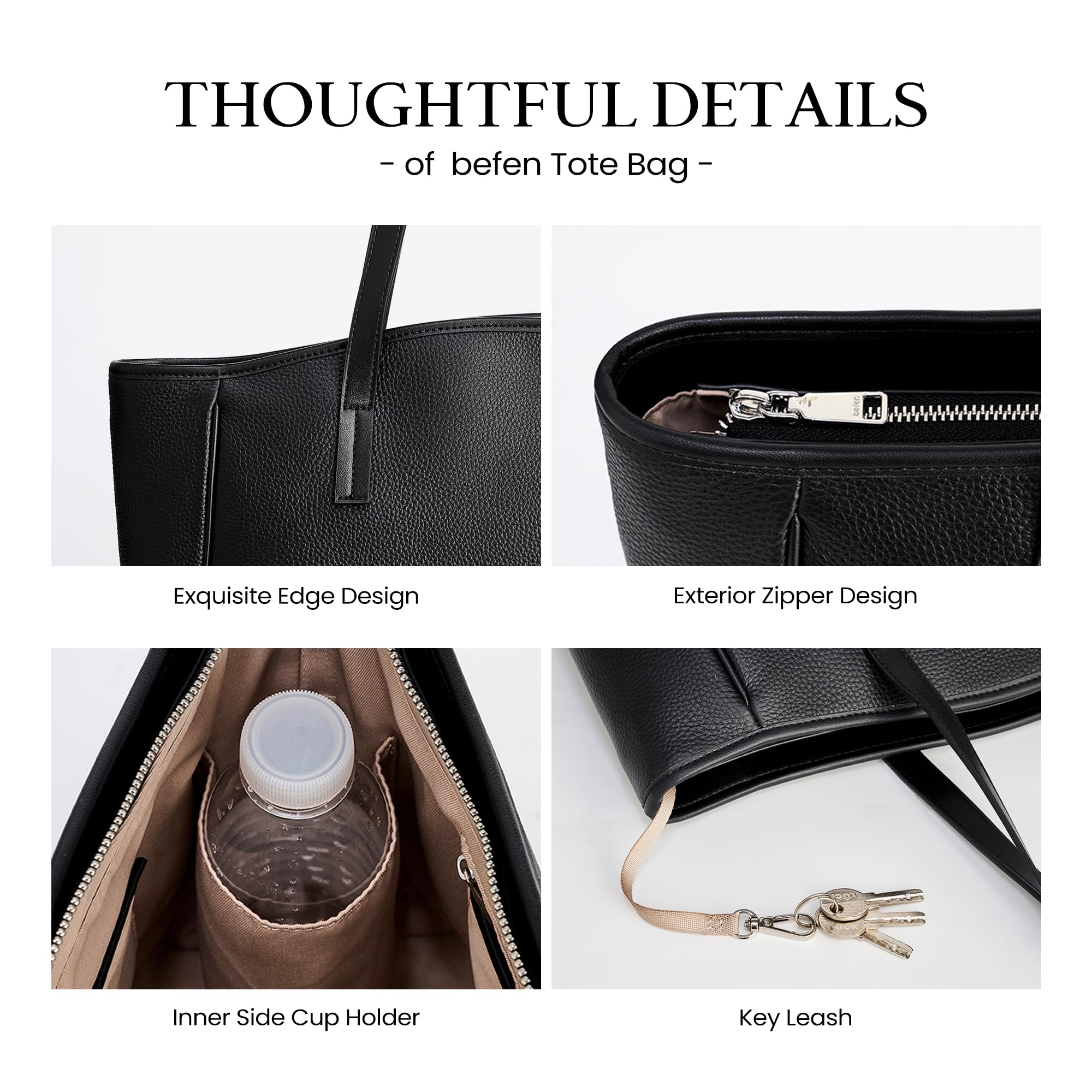 BOBXES Genuine Leather Tote Zipper Handbags For Women