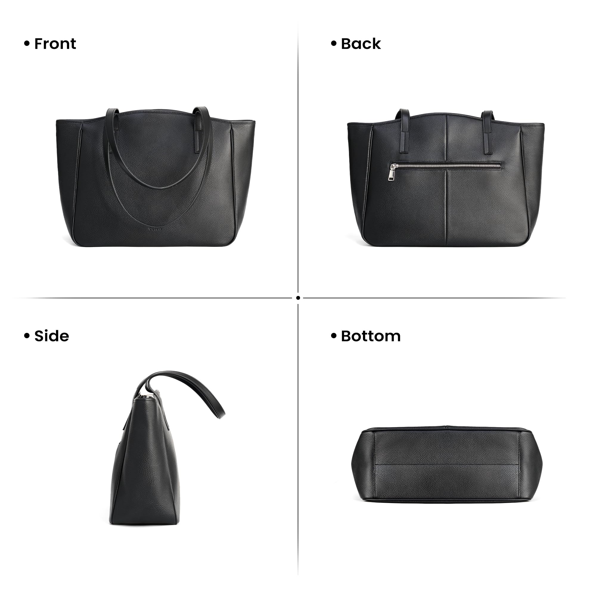 BOBXES Genuine Leather Tote Zipper Handbags For Women