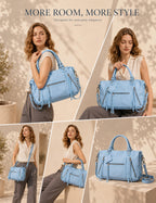 BOBXES Women's Large Vegan Leather City Tote, Zipper Hobo Handbag
