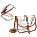 BOBXES Clear Saddle Cross Body Bag Women Chain Shoulder Handbag Purse