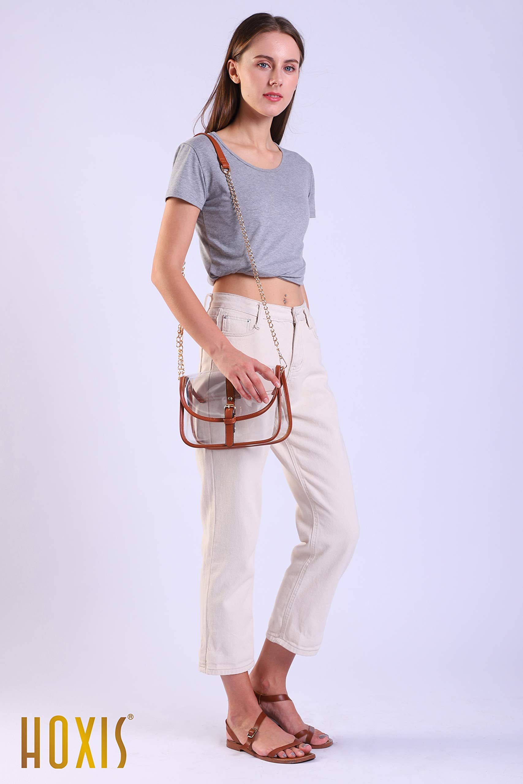 BOBXES Clear Saddle Cross Body Bag Women Chain Shoulder Handbag Purse