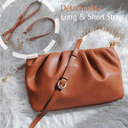 BOBXES Women Ruched Soft Vegan Leather Cloud Pouch Hobo Convertible Clutch Crossbody Bag