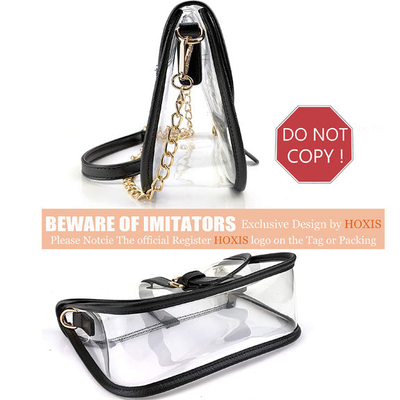 BOBXES Clear Saddle Cross Body Bag Women Chain Shoulder Handbag Purse