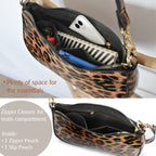 BOBXES 90s Leopard Glossy Patent Vegan Leather Women Crossbody Clutch Purse