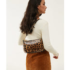 BOBXES 90s Leopard Glossy Patent Vegan Leather Women Crossbody Clutch Purse