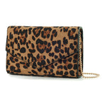BOBXES Women Leopard Print Envelope Evening Clutch Chain Shoulder Bag