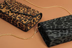 BOBXES Women Leopard Print Envelope Evening Clutch Chain Shoulder Bag