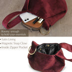 BOBXES Women Velvet Top Handle Clutch Wristlet Small Tote Purse Evening Handbag