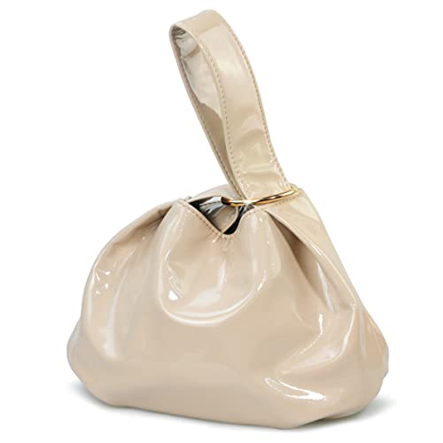 BOBXES Women's Glossy Patent Vegan Leather Top‑Handle Clutch Tote Bag