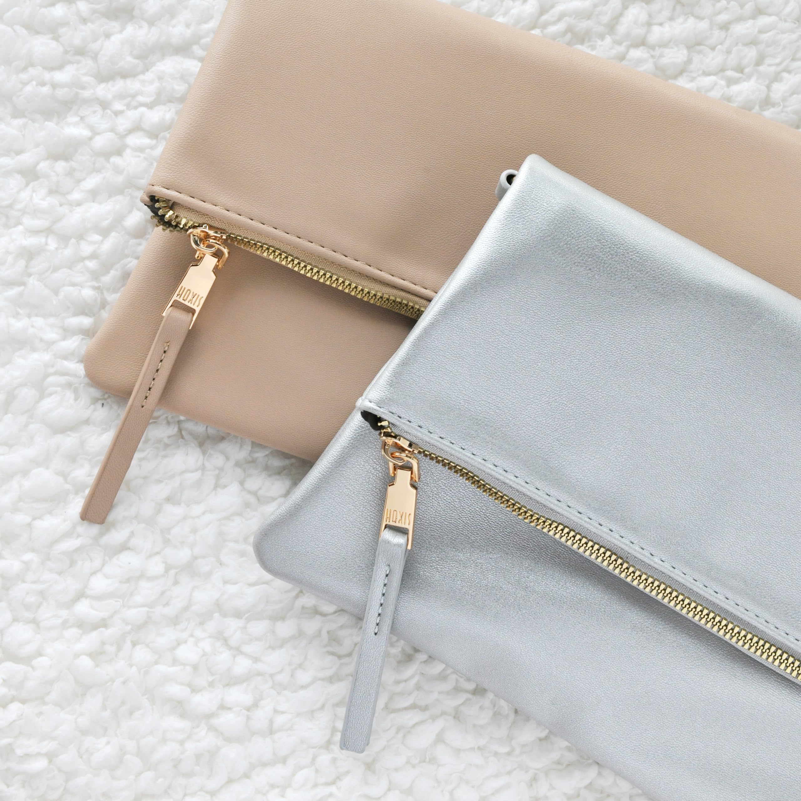 BOBXES Women Vegan Leather Envelope Foldover Clutch Chain Strap Crossbody Bag