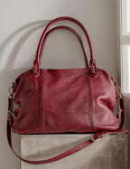 BOBXES Women's Large Vegan Leather City Tote, Zipper Hobo Handbag