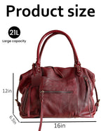 BOBXES Women's Large Vegan Leather City Tote, Zipper Hobo Handbag