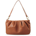 BOBXES Women Ruched Soft Vegan Leather Cloud Pouch Hobo Convertible Clutch Crossbody Bag