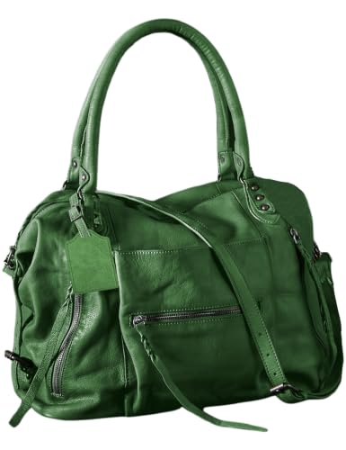 BOBXES Women's Large Vegan Leather City Tote, Zipper Hobo Handbag