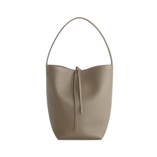 GBOBXES enuine Leather Bucket Bag for Women, Soft Pebbled Shoulder Bag
