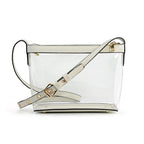 BOBXES Clear Zipper Cross Body Bag with Vegan Leather Trim