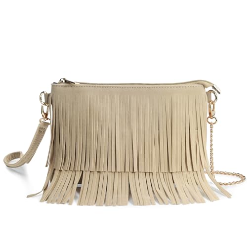 BOBXES Women's Fringe Boho Small Crossbody Shoulder Bag Purse