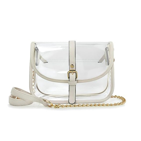 BOBXES Clear Saddle Cross Body Bag Women Chain Shoulder Handbag Purse