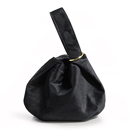 BOBXES Women Velvet Top Handle Clutch Wristlet Small Tote Purse Evening Handbag