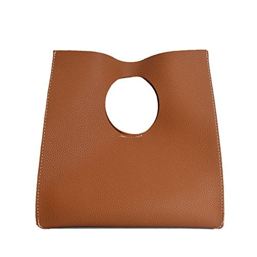 BOBXES Vintage Minimalist Soft PU Leather Small Tote Clutch Women Handbag