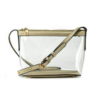 BOBXES Clear Zipper Cross Body Bag with Vegan Leather Trim
